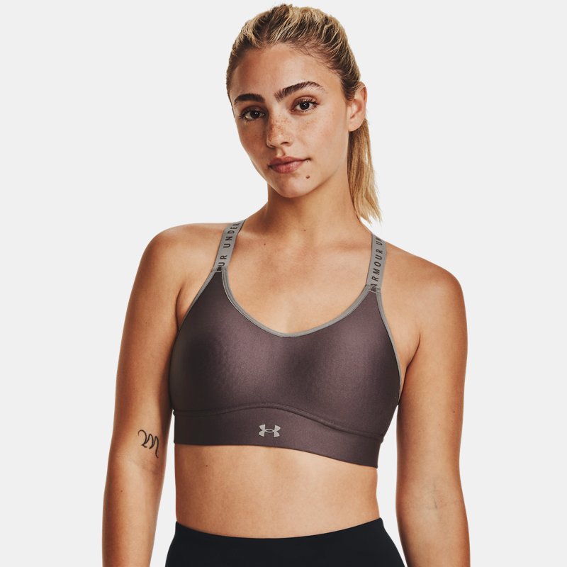 Brassière de sport Under Armour Infinity Mid Covered pour femme Ash Taupe / Pewter XS